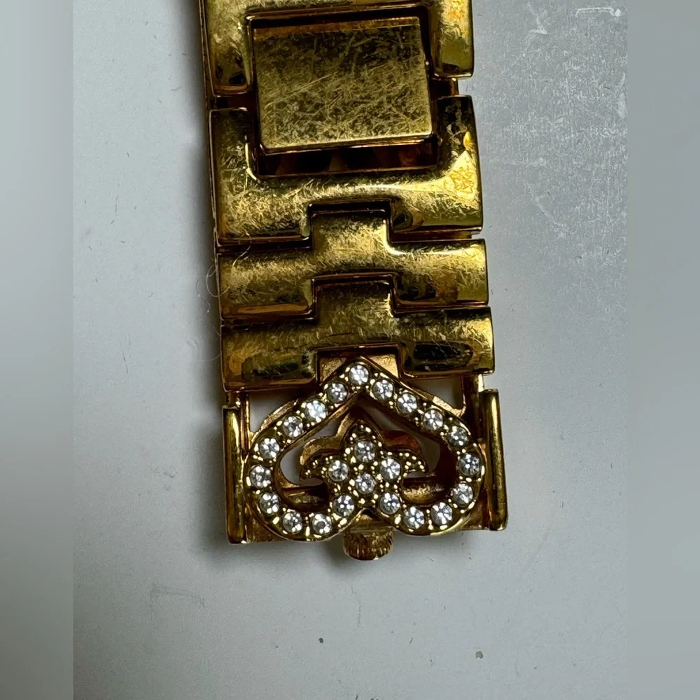 Soft Bangle hinged Link Crystal Bracelet Watch Victoria Wieck GOLD